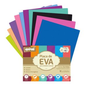 Folha em EVA - Coloridos Sortidas - Spiral 600x400x2mm PT 10