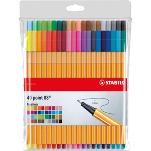 Caneta Hidrográfica, Stabilo, 53.3400, Multicor, pacote de 40