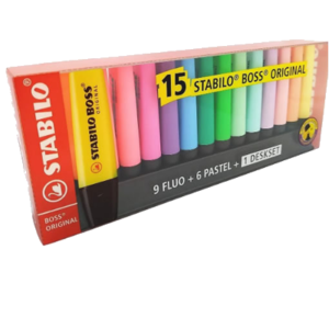 Marca Texto Stabillo Boss Original Com 15 Cores Neon E Pastel