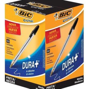 Caneta Bic Preta 1.0mm - Caixa Com 50 Unidades