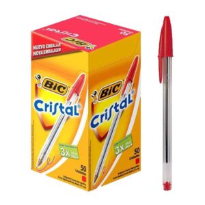 Caneta Estereografica Bic Vermelha caixa com 50 unidades