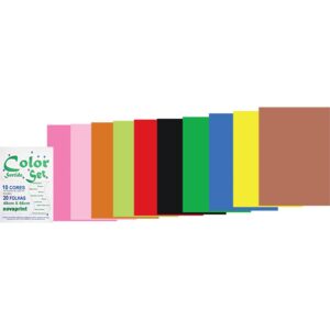 Papel color set 110gr 48x66cm c/10 cores sortidas - PT 20 Folhas
